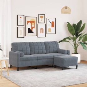 Dreisitzer-Sofa mit dunkelgrauem Samt-Hocker, 180 cm. von , Sofas - Ref: Foro24-3278268, Preis: 314,54 €, Rabatt: %