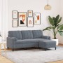 3-seater sofa with dark gray velvet ottoman 180 cm by , Sofas - Ref: Foro24-3278268, Price: 314,54 €, Discount: %