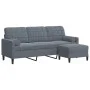 Dreisitzer-Sofa mit dunkelgrauem Samt-Hocker, 180 cm. von , Sofas - Ref: Foro24-3278268, Preis: 296,83 €, Rabatt: %