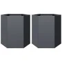 Hexagonal planters 2 units anthracite steel 46x40x45 cm by , Pots and planters - Ref: Foro24-851113, Price: 81,95 €, Discount: %