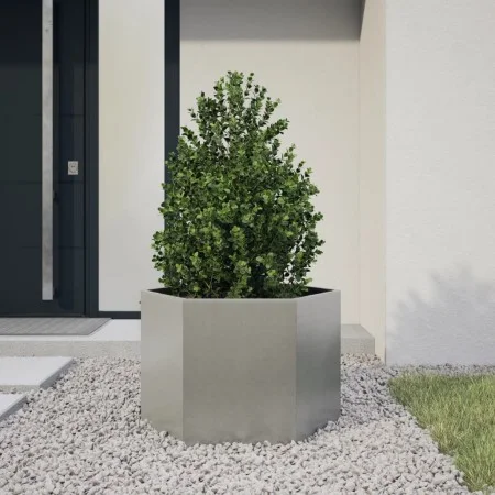 Sechseckiger Edelstahl-Pflanzkübel 69x60x45 cm von , Töpfe und Pflanzgefäße - Ref: Foro24-851126, Preis: 75,31 €, Rabatt: %