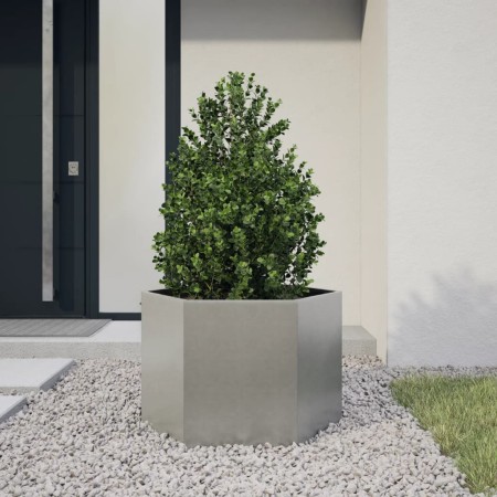 Sechseckiger Edelstahl-Pflanzkübel 69x60x45 cm von , Töpfe und Pflanzgefäße - Ref: Foro24-851126, Preis: 78,69 €, Rabatt: %