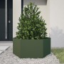 Hexagonal olive green steel planter 104x90x45 cm by , Pots and planters - Ref: Foro24-851132, Price: 70,87 €, Discount: %