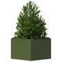 Hexagonal olive green steel planter 104x90x45 cm by , Pots and planters - Ref: Foro24-851132, Price: 68,86 €, Discount: %