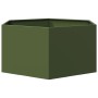 Hexagonal olive green steel planter 104x90x45 cm by , Pots and planters - Ref: Foro24-851132, Price: 70,87 €, Discount: %