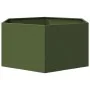 Jardinera hexagonal de acero verde oliva 104x90x45 cm de , Maceteros y jardineras - Ref: Foro24-851132, Precio: 68,86 €, Desc...