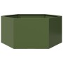 Hexagonal olive green steel planter 104x90x45 cm by , Pots and planters - Ref: Foro24-851132, Price: 70,87 €, Discount: %