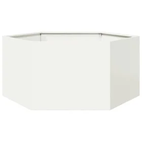 Sechseckiges Blumenbeet aus weißem Stahl, 104x90x45 cm. von , Töpfe und Pflanzgefäße - Ref: Foro24-851130, Preis: 72,76 €, Ra...