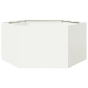 Sechseckiges Blumenbeet aus weißem Stahl, 104x90x45 cm. von , Töpfe und Pflanzgefäße - Ref: Foro24-851130, Preis: 75,64 €, Ra...
