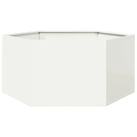 Jardinera hexagonal de acero blanco 104x90x45 cm de , Maceteros y jardineras - Ref: Foro24-851130, Precio: 72,76 €, Descuento: %