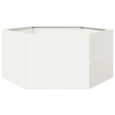 Sechseckiges Blumenbeet aus weißem Stahl, 104x90x45 cm. von , Töpfe und Pflanzgefäße - Ref: Foro24-851130, Preis: 75,64 €, Ra...