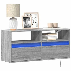 Mueble de TV de pared con luces LED gris Sonoma 100x31x45 cm de , Muebles TV - Ref: Foro24-852339, Precio: 72,85 €, Descuento: %