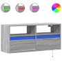 Mueble de TV de pared con luces LED gris Sonoma 100x31x45 cm de , Muebles TV - Ref: Foro24-852339, Precio: 75,93 €, Descuento: %