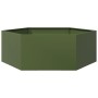 Jardinera hexagonal de acero verde oliva 138x120x45 cm de , Maceteros y jardineras - Ref: Foro24-851139, Precio: 99,87 €, Des...