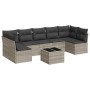 Garden sofa set 8 pieces and gray synthetic rattan cushions by , Garden sets - Ref: Foro24-3217442, Price: 498,08 €, Discount: %