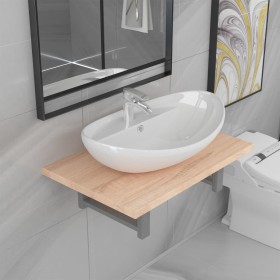 Conjunto de muebles de baño 2 piezas cerámica roble de , Muebles de baño - Ref: Foro24-279329, Precio: 137,49 €, Descuento: %