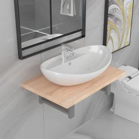 Zweiteiliges Badezimmermöbelset aus Keramik und Eichenholz. von , Badezimmermöbel - Ref: Foro24-279329, Preis: 144,53 €, Raba...