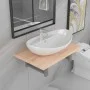 Zweiteiliges Badezimmermöbelset aus Keramik und Eichenholz. von , Badezimmermöbel - Ref: Foro24-279329, Preis: 147,12 €, Raba...