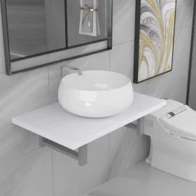 Conjunto de muebles de baño 2 piezas cerámica blanco de , Muebles de baño - Ref: Foro24-279343, Precio: 96,33 €, Descuento: %