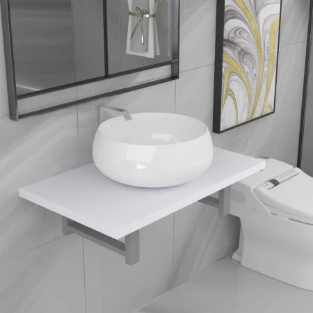 Zweiteiliges Badezimmermöbelset aus weißer Keramik. von , Badezimmermöbel - Ref: Foro24-279343, Preis: 96,33 €, Rabatt: %