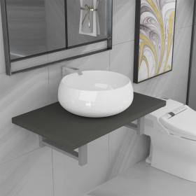 Conjunto de muebles de baño 2 piezas cerámica gris de , Muebles de baño - Ref: Foro24-279334, Precio: 92,89 €, Descuento: %