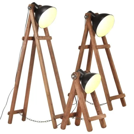 Stehlampe 3-teilig Massivholz aus schwarzem Mangoholz E27 von , Lampen - Ref: Foro24-320593, Preis: 193,96 €, Rabatt: %
