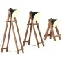 Lámpara de pie 3 pzas madera maciza de mango negro E27 by , Lamps - Ref: Foro24-320593, Price: 194,01 €, Discount: %