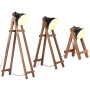 Lámpara de pie 3 pzas madera maciza de mango negro E27 by , Lamps - Ref: Foro24-320593, Price: 196,79 €, Discount: %