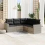 Set de sofás jardín y cojines 5 pzas ratán sintético gris claro by , Modular outdoor sofas - Ref: Foro24-3251289, Price: 364,...