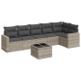 Gartensofagarnitur 7-teilig mit Kissen, hellgrauer PE-Rattan von , Modulare Sofas für den Außenbereich - Ref: Foro24-3251339,...