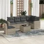 Set de sofás de jardín 7 pzas con cojines ratán PE gris claro by , Modular outdoor sofas - Ref: Foro24-3251379, Price: 471,09...