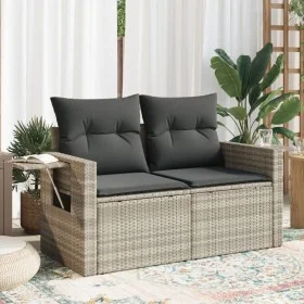Sofá de jardín con cojines 2 plazas ratán sintético gris claro by , Outdoor sofas - Ref: Foro24-366185, Price: 164,67 €, Disc...