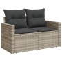 Sofá de jardín con cojines 2 plazas ratán sintético gris claro by , Outdoor sofas - Ref: Foro24-366185, Price: 169,63 €, Disc...