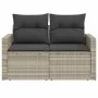 Sofá de jardín con cojines 2 plazas ratán sintético gris claro by , Outdoor sofas - Ref: Foro24-366185, Price: 164,67 €, Disc...
