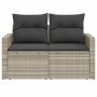Sofá de jardín con cojines 2 plazas ratán sintético gris claro by , Outdoor sofas - Ref: Foro24-366185, Price: 169,63 €, Disc...