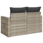 Sofá de jardín con cojines 2 plazas ratán sintético gris claro by , Outdoor sofas - Ref: Foro24-366185, Price: 169,63 €, Disc...