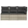 Sofá de jardín con cojines 3 plazas ratán sintético gris claro by , Outdoor sofas - Ref: Foro24-366193, Price: 200,71 €, Disc...