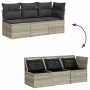 Sofá de jardín con cojines 3 plazas ratán sintético gris claro by , Outdoor sofas - Ref: Foro24-366193, Price: 200,71 €, Disc...