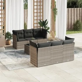 Gartensofagarnitur 7-teilig mit Kissen, hellgrauer PE-Rattan von , Gartensets - Ref: Foro24-3249101, Preis: 501,98 €, Rabatt: %