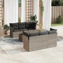 Gartensofagarnitur 7-teilig mit Kissen, hellgrauer PE-Rattan von , Gartensets - Ref: Foro24-3249101, Preis: 473,17 €, Rabatt: %