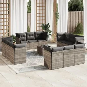 Set sofás de jardín con cojines 13 piezas ratán sintético gris by , Garden sets - Ref: Foro24-3249181, Price: 1,00 €, Discoun...