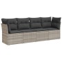 Gartensofagarnitur 4-teilig mit grauen Polstern aus synthetischem Rattan von , Gartensets - Ref: Foro24-3249071, Preis: 267,6...