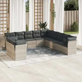 Set de sofás de jardín 11 pzas y cojines ratán sintético gris by , Garden sets - Ref: Foro24-3249721, Price: 757,45 €, Discou...