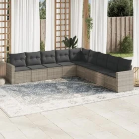 Set muebles jardín 9 pzas y cojines ratán sintético gris claro von , Modulare Sofas für den Außenbereich - Ref: Foro24-325142...