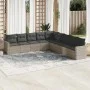 Set muebles jardín 9 pzas y cojines ratán sintético gris claro von , Modulare Sofas für den Außenbereich - Ref: Foro24-325142...