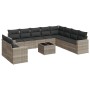 Set de sofás de jardín 11 pzas y cojines ratán sintético gris von , Modulare Sofas für den Außenbereich - Ref: Foro24-3251519...