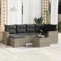 Set de sofás de jardín 7 pzas con cojines ratán PE gris claro von , Modulare Sofas für den Außenbereich - Ref: Foro24-3251609...