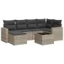 Set de sofás de jardín 7 pzas con cojines ratán PE gris claro von , Modulare Sofas für den Außenbereich - Ref: Foro24-3251609...