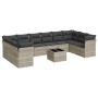 Set de sofás de jardín 11 pzas y cojines ratán sintético gris by , Garden sets - Ref: Foro24-3250051, Price: 748,11 €, Discou...