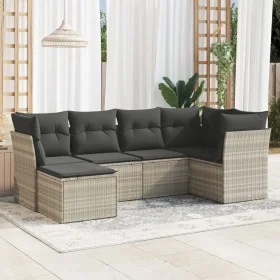 Set de sofás de jardín 6 pzas y cojines ratán sintético gris by , Garden sets - Ref: Foro24-3217952, Price: 412,17 €, Discoun...